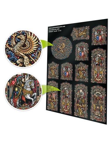 VIDRIERAS CABALLEROS MEDIEVALES - PEQUEÑAS