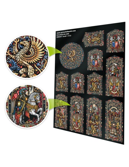 VIDRIERAS CABALLEROS MEDIEVALES - PEQUEÑAS