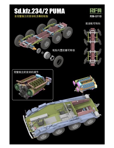 Sd.Kfz 234/2 Puma With Engine Parts