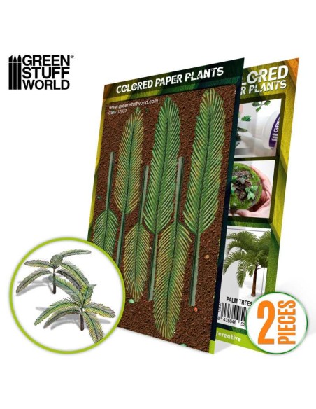 PLANTAS DE PAPEL COLOREADAS - PALMERA