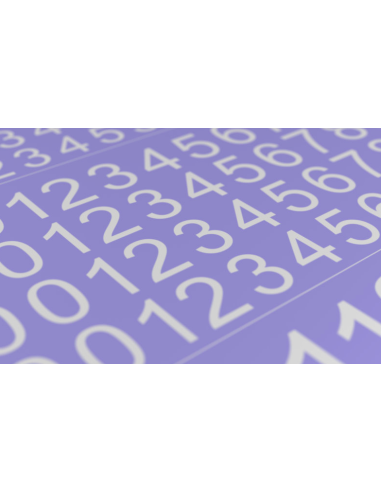 Decal Numbers - large, white, type 1