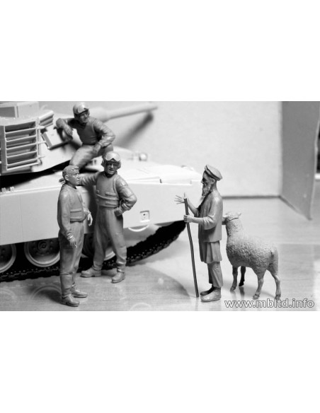 Modern US tankmen in Afghanistan. "Can we buy one of your sheep for a BBQ?"