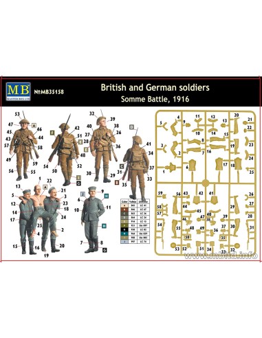 British and German soldiers, Somme Battle, 1916