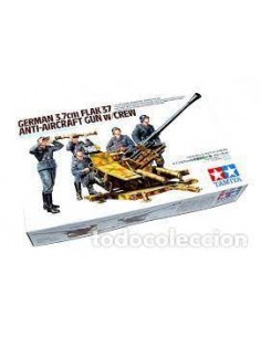 German 3.7cm Flak 37 Anti-Aircraft Gun w/Crew LEER...