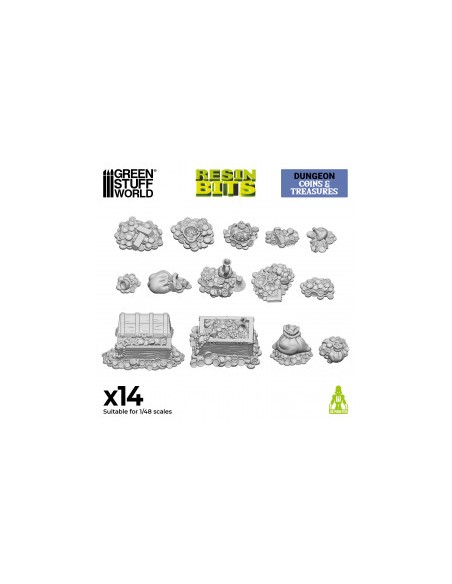 SET RESINA MONEDAS Y TESOROS