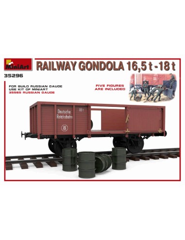 Railway Gondola 16,5-18t with Figures & Barrels