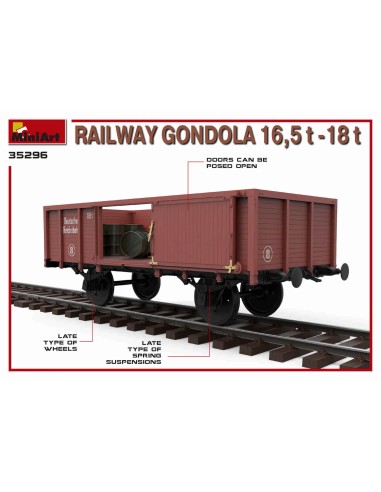 Railway Gondola 16,5-18t with Figures & Barrels