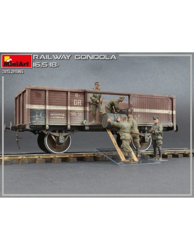 Railway Gondola 16,5-18t with Figures & Barrels