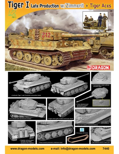 Pz.Kpfw.VI Ausf.E Tiger I Late Production w/Zimmerit + Tiger Aces Figure Set