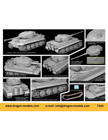 Pz.Kpfw.VI Ausf.E Tiger I Late Production w/Zimmerit + Tiger Aces Figure Set