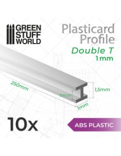 PERFIL PLASTICARD DOBLE-T 1mm (x 10)