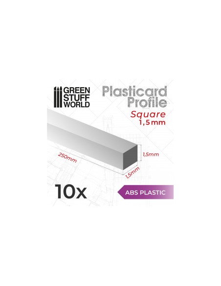 PERFIL PLASTICARD BARRA CUADRADA 1.5 mm