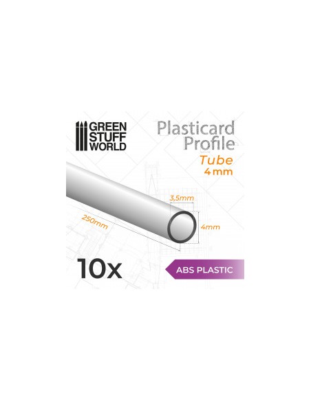 PERFIL PLASTICARD TUBO 4 mm (x 10)