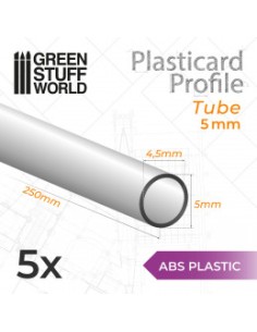 PERFIL PLASTICARD TUBO 5 mm (x 5)