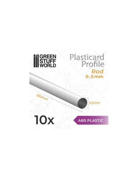 PERFIL PLASTICARD BARRA 0,5mm (x 10)