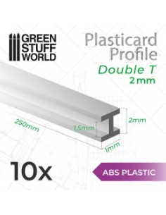 PERFIL PLASTICARD DOBLE-T 2 mm (x 10)