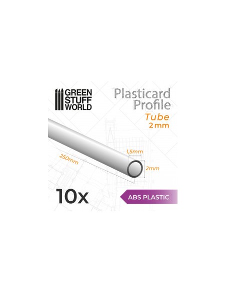 PERFIL PLASTICARD TUBO 2 mm (x 10)
