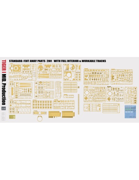 Pz.Kpfw. VI Ausf. E Tiger I MID. Production Standard/Cut Away Parts 2IN1 With Full Interior And Workable Tracks