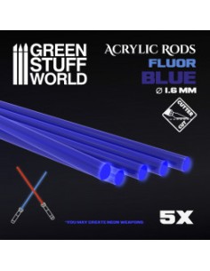 BARRAS ACRÍLICAS REDONDAS FLÚOR AZUL 1,6mm