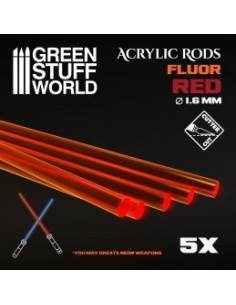 BARRAS ACRÍLICAS REDONDAS FLÚOR ROJO-NARANJA 1,6mm