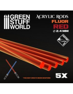 BARRAS ACRÍLICAS REDONDAS FLÚOR ROJO-NARANJA 2,4 mm