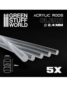 BARRAS ACRÍLICAS REDONDAS 2,4mm TRANSPARENTES