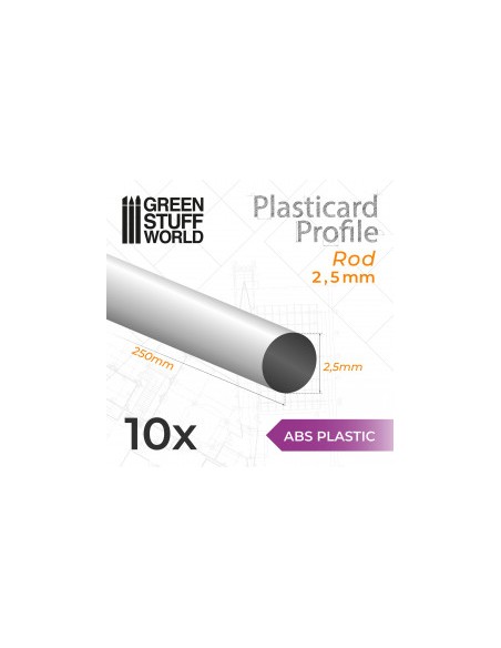 PERFIL PLASTICARD BARRA 2,5mm (x 10)