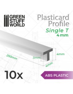 PERFIL PLASTICARD T 4mm (x 10)