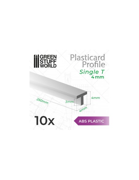 PERFIL PLASTICARD T 4mm (x 10)