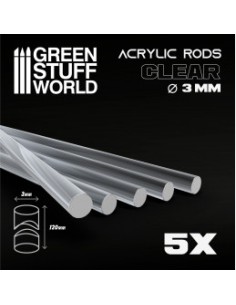 BARRAS ACRÍLICAS REDONDAS 3 mm TRANSPARENTES