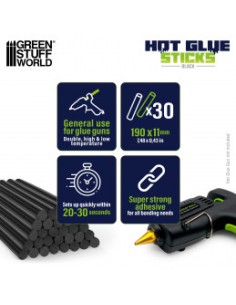 BARRITAS SILICONA 11mm 190mm NEGRA (X30) 2