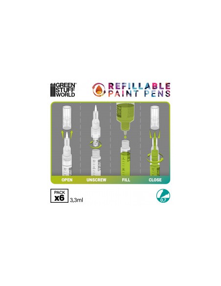 ROTULADOR RECARGABLE 0,7mm (PACK DE 6)