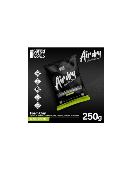 Air Dry Foam Clay 250gr. - Negro