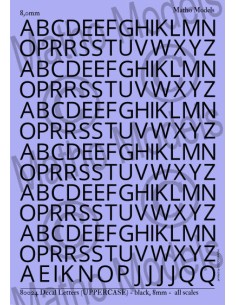 Decal Letters (UPPERCASE) - black, 8mm