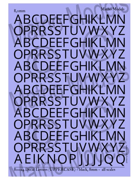 Decal Letters (UPPERCASE) - black, 8mm