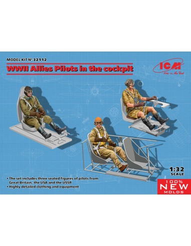 WWII Allies Pilots in the cockpit (British, American, Soviet) (100% new molds)