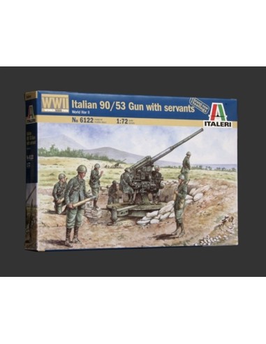 Italian 90/53 gun with Crew WWII