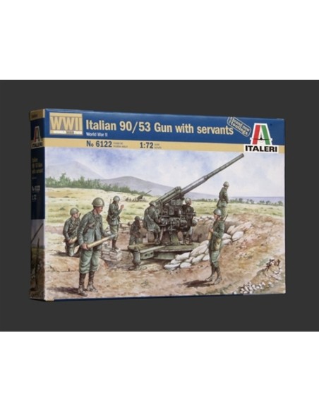 Italian 90/53 gun with Crew WWII