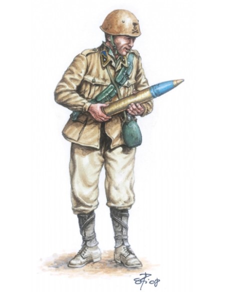 Italian 90/53 gun with Crew WWII