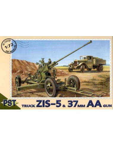 Soviet truck ZIS-5 and Anti-Aircraft Gun 37 mm