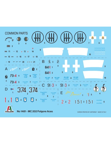 Macchi MC.202 Flogore "Aces" - 5 Regia Aeronautica Aces Versions