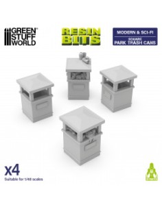 PAPELERAS DE PARQUE CUADRADAS