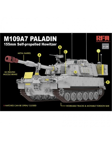 M109A7 Paladin 155 mm Self-Propelled Howitzer with Workable Tracks