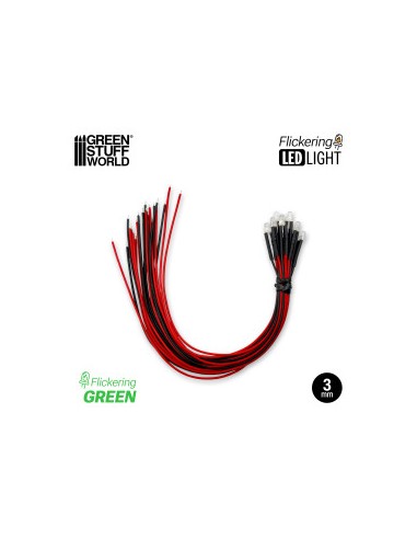 LED PARPADEANTE VERDE 3mm (10 UNID.)
