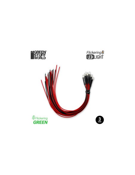 LED PARPADEANTE VERDE 3mm (10 UNID.)