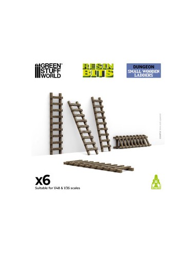 ESCALERAS PEQUEÑAS DE MADERA 1/48 - 1/35