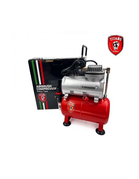 COMPRESOR DE AIRE TYPHOON TIPO PISTÓN 1/6hp-220-240V 50Hz CON DEPÓSITO DE AIRE 3lt