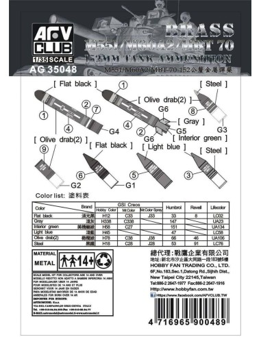 M551/M60A2/MBT 70 152mm Tank Ammunition
