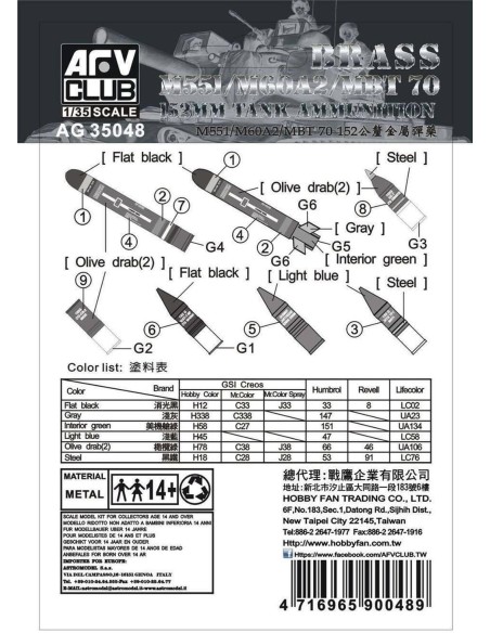 M551/M60A2/MBT 70 152mm Tank Ammunition