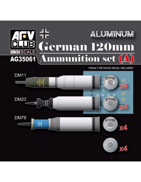 Modern German 120mm Tank Ammunition Set A (aluminium)
